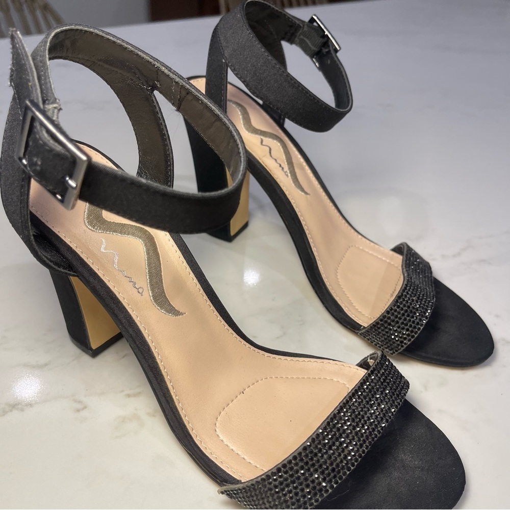 Nina Black Sparkling Heels